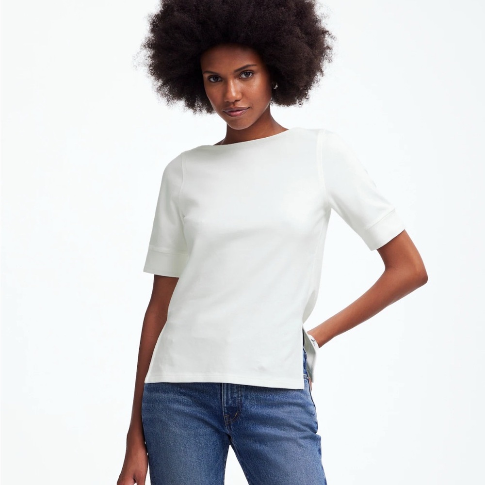 Madewell White Women's puff sleeve Top